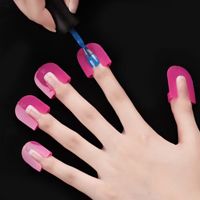 Nail Polish Guard Set, U-Shape Nail Art Templates, Reusable Nail Polish Drip Catchers, Unscented, Multiple Sizes, for Clean Manicure, Nail Painting Tools and Accessories