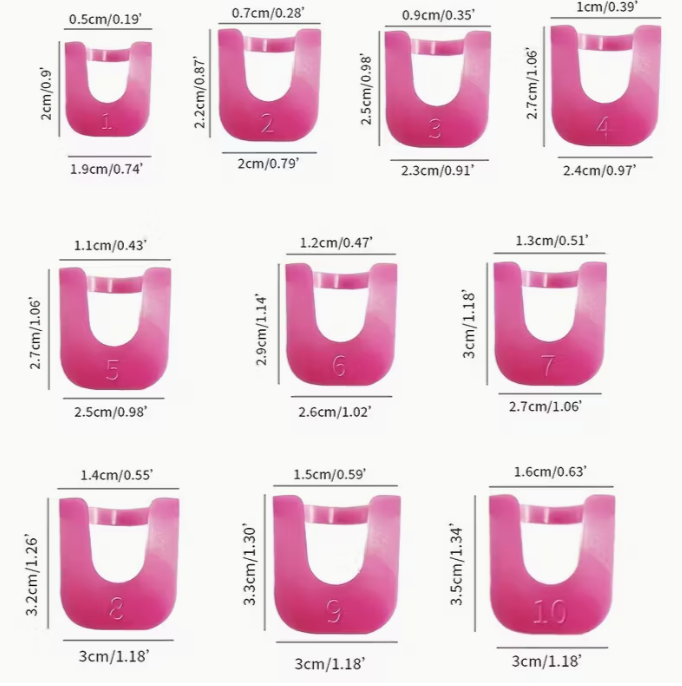 Nail Polish Guard Set, U-Shape Nail Art Templates, Reusable Nail Polish Drip Catchers, Unscented, Multiple Sizes, for Clean Manicure, Nail Painting Tools and Accessories