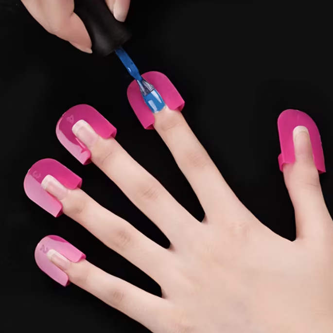 Nail Polish Guard Set, U-Shape Nail Art Templates, Reusable Nail Polish Drip Catchers, Unscented, Multiple Sizes, for Clean Manicure, Nail Painting Tools and Accessories