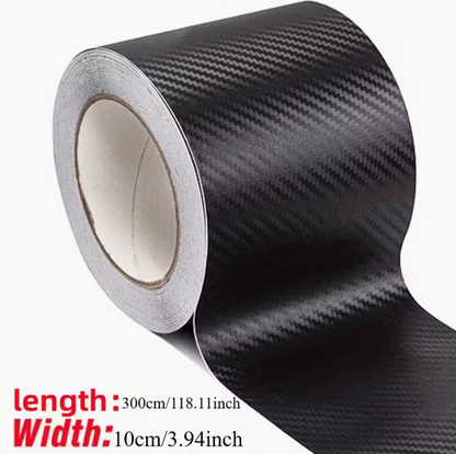 2 Roll 3m Nano Carbon Fiber Car Door Sill Protector Tape | 3D Anti-Scratch Adhesive Film for SUV/Truck/Vehicle Doors & Bumpers, PVC Trim Guard Roll, Black DIY Automotive Edge Protector, Car Protection Accessories