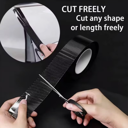 2 Roll 3m Nano Carbon Fiber Car Door Sill Protector Tape | 3D Anti-Scratch Adhesive Film for SUV/Truck/Vehicle Doors & Bumpers, PVC Trim Guard Roll, Black DIY Automotive Edge Protector, Car Protection Accessories
