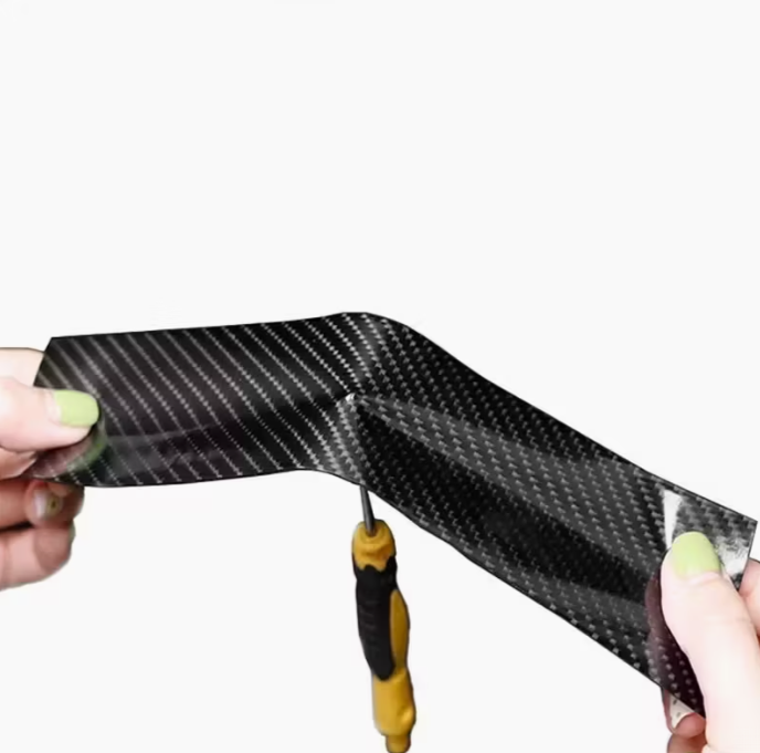 2 Roll 3m Nano Carbon Fiber Car Door Sill Protector Tape | 3D Anti-Scratch Adhesive Film for SUV/Truck/Vehicle Doors & Bumpers, PVC Trim Guard Roll, Black DIY Automotive Edge Protector, Car Protection Accessories