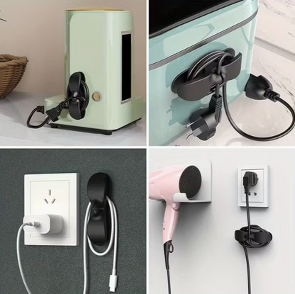 10-Pack Plastic Cord Organizer Clips, Adhesive Cable Winder for Kitchen Appliances, Wire Management Clamps for Air Fryer, Coffee Maker, Blender - No Battery Required