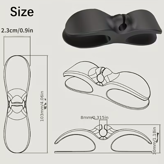 10-Pack Plastic Cord Organizer Clips, Adhesive Cable Winder for Kitchen Appliances, Wire Management Clamps for Air Fryer, Coffee Maker, Blender - No Battery Required