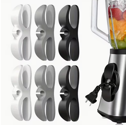 10-Pack Plastic Cord Organizer Clips, Adhesive Cable Winder for Kitchen Appliances, Wire Management Clamps for Air Fryer, Coffee Maker, Blender - No Battery Required