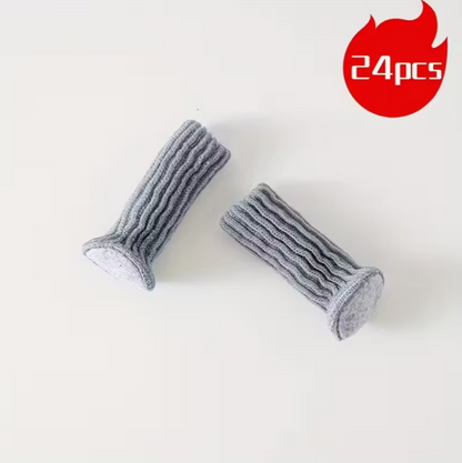 24pcs High Elastic Non-Slip Cloth Table and Chair Leg Socks | Knitted Floor Protectors, Furniture Caps Set, Fit Diameter From