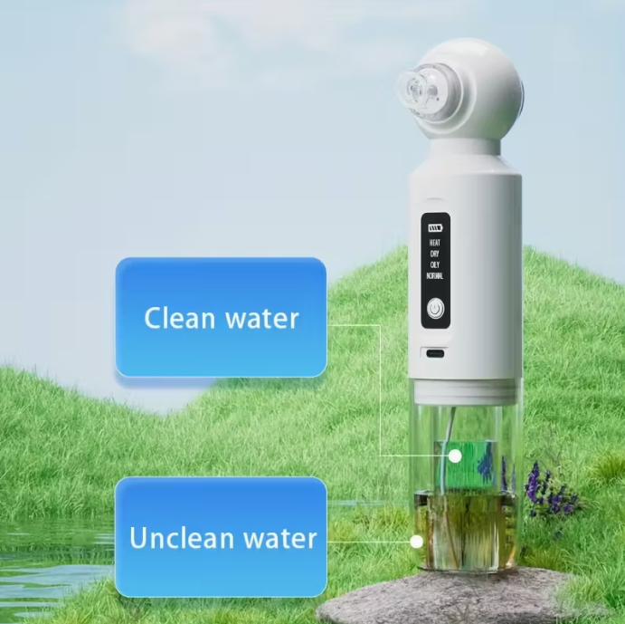6-head blackhead cleaner, vacuum electric blackhead pore cleaner, USB charging mini bubble beauty device,To activate heating mode, press and hold the power button for 3 seconds.Automatically maintains a constant temperature of 46°C.