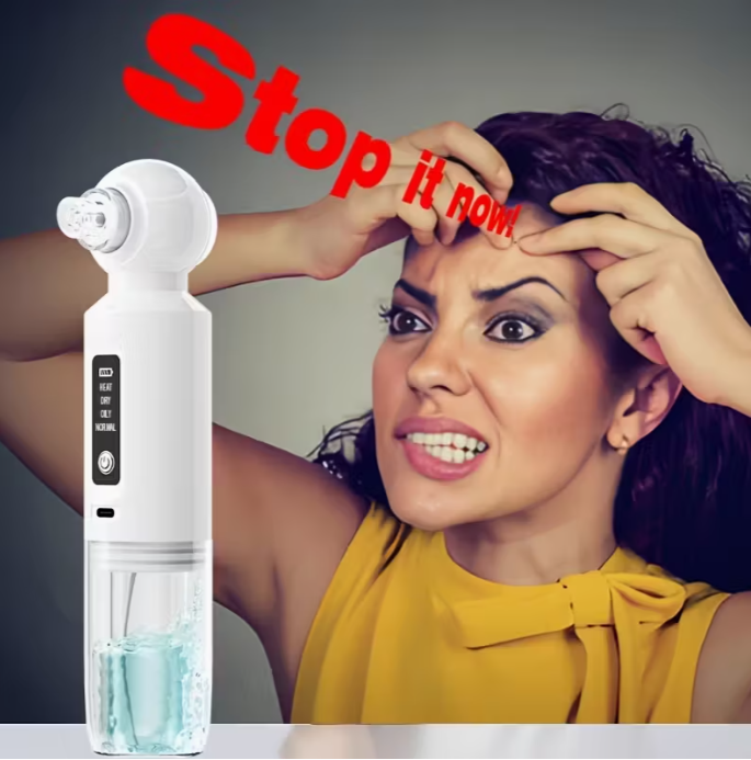 6-head blackhead cleaner, vacuum electric blackhead pore cleaner, USB charging mini bubble beauty device,To activate heating mode, press and hold the power button for 3 seconds.Automatically maintains a constant temperature of 46°C.
