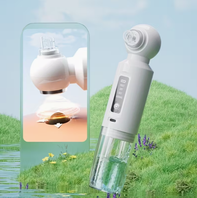 6-head blackhead cleaner, vacuum electric blackhead pore cleaner, USB charging mini bubble beauty device,To activate heating mode, press and hold the power button for 3 seconds.Automatically maintains a constant temperature of 46°C.