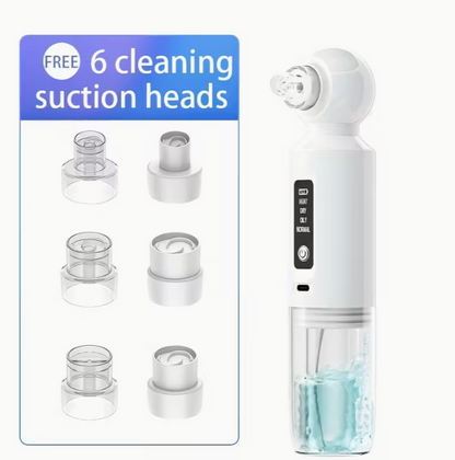 6-head blackhead cleaner, vacuum electric blackhead pore cleaner, USB charging mini bubble beauty device,To activate heating mode, press and hold the power button for 3 seconds.Automatically maintains a constant temperature of 46°C.