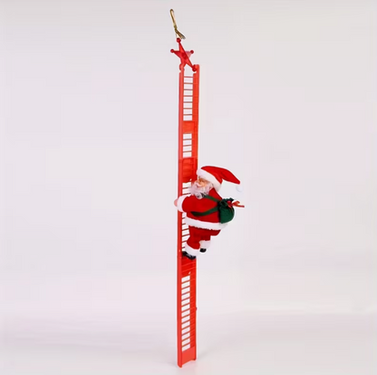 1 Set Singing Moving Santa Claus Christmas Tree Climbing Decoration with Musical Notes - Classic Red & White Plastic Stair Step Decor, Interactive Moving Parts, Easy Assembly for Indoor/ Holiday Home Decorations