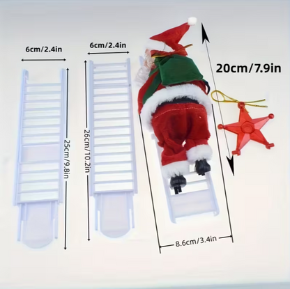 1 Set Singing Moving Santa Claus Christmas Tree Climbing Decoration with Musical Notes - Classic Red & White Plastic Stair Step Decor, Interactive Moving Parts, Easy Assembly for Indoor/ Holiday Home Decorations