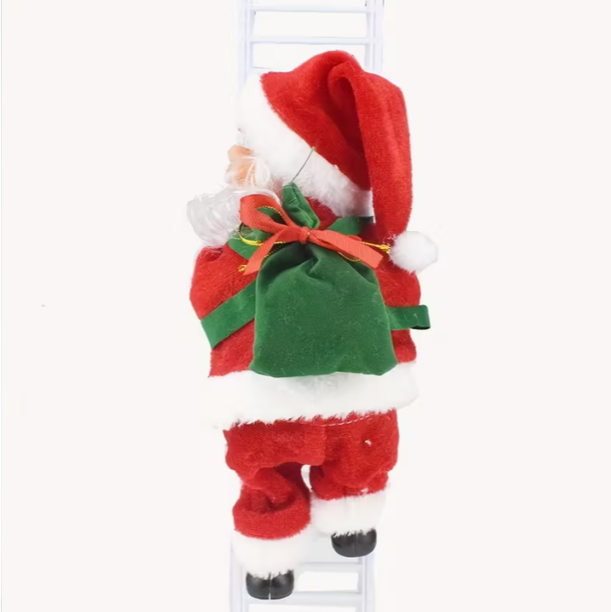 1 Set Singing Moving Santa Claus Christmas Tree Climbing Decoration with Musical Notes - Classic Red & White Plastic Stair Step Decor, Interactive Moving Parts, Easy Assembly for Indoor/ Holiday Home Decorations