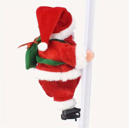 1 Set Singing Moving Santa Claus Christmas Tree Climbing Decoration with Musical Notes - Classic Red & White Plastic Stair Step Decor, Interactive Moving Parts, Easy Assembly for Indoor/ Holiday Home Decorations