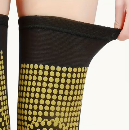 1 Pair Unisex Moxa Knee Pads for Warmth and Relaxation - Dual-Sided Massage Dots, Polyester Fiber, Suitable for Elderly and Air-Conditioned Rooms