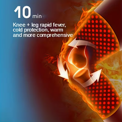 1 Pair Unisex Moxa Knee Pads for Warmth and Relaxation - Dual-Sided Massage Dots, Polyester Fiber, Suitable for Elderly and Air-Conditioned Rooms