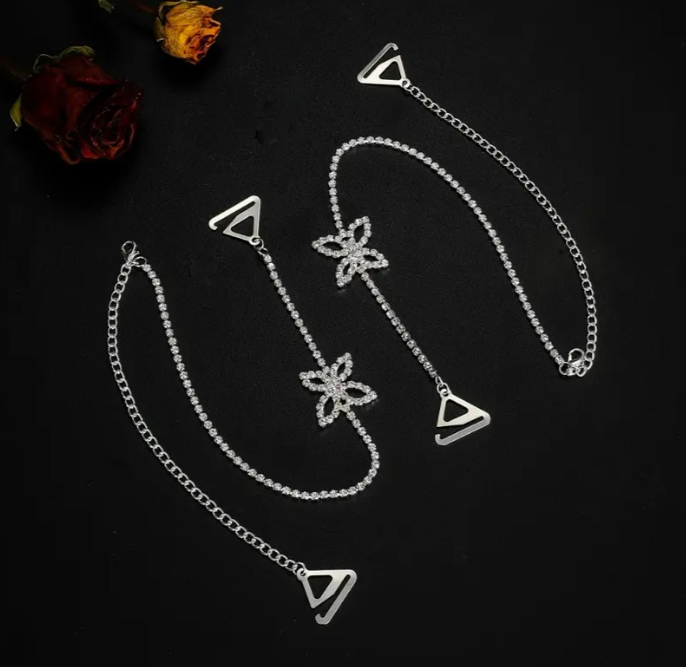 Elegant Sparkling Butterfly Body Chain - Adjustable Rhinestone Shoulder Strap, Chic Off-Shoulder Accessory for Parties & Daily Wear