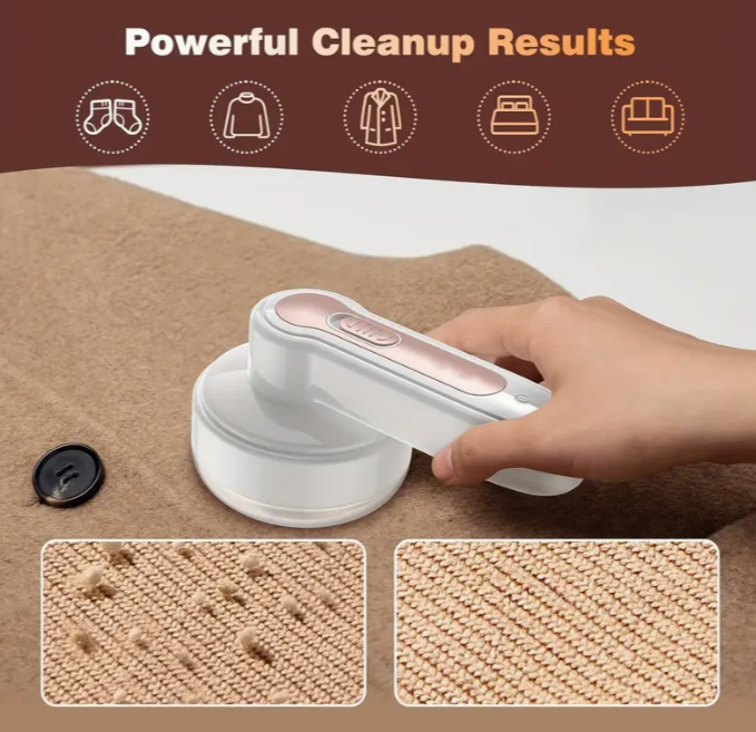 Fabric Shaver with One More Blade, Electric Lint Remover, USB Rechargeable Sweater Shaver, Power Lint Shaver, Fuzz Remover, Pilling Remover, Portable Hairball Trimmer for Clothes, Bedding, Furniture, Carpet, Sofa, Cleaning Supplies, Cleaning Gadgets