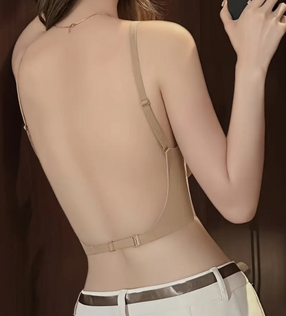 2025 New Women's U-Shaped Push-Up Bra | Large Backless Design, Excessive Cup, Non-Removable Pads, Medium Support, Elegant Cartoon Chest Enhancement for Summer