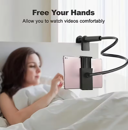 360° Rotating Universal Tablet & Phone Stand - Flexible Spiral Base for Lazy Browsing - Perfect Bedside Companion for Tablets & Smartphones