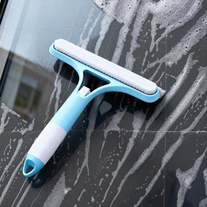 3-in-1 Glass Cleaning Tool with Sprinkler & Scraper – Multi-Functional Window & Mirror Cleaner, Durable PP Plastic